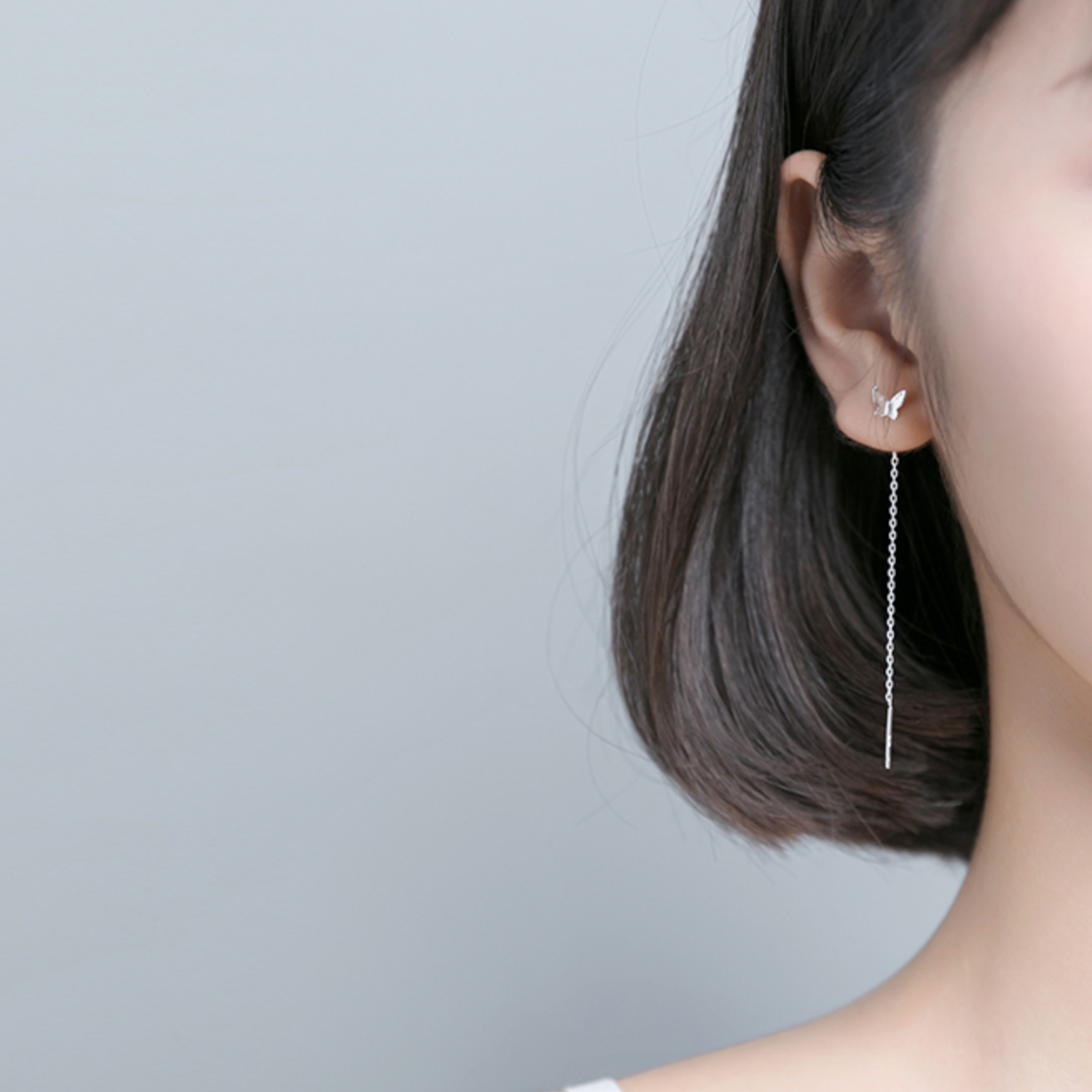 Butterfly Threader Chain Earrings