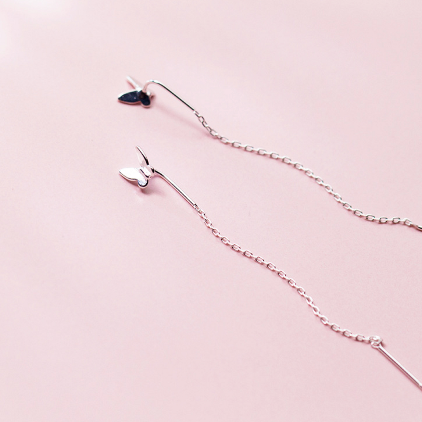 Butterfly Threader Chain Earrings