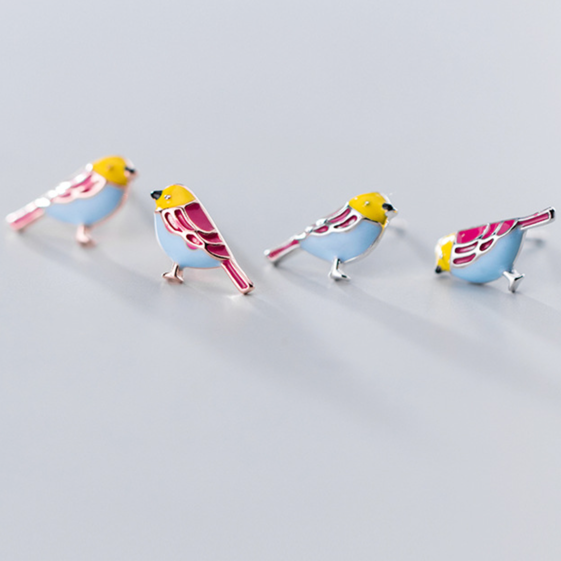 Colourful Bird Stud Earrings
