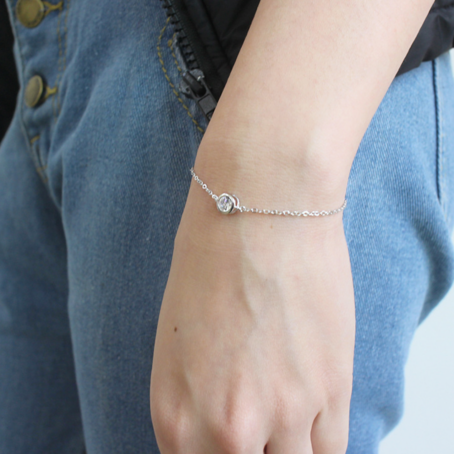 Crystal Circle Charm Bracelet