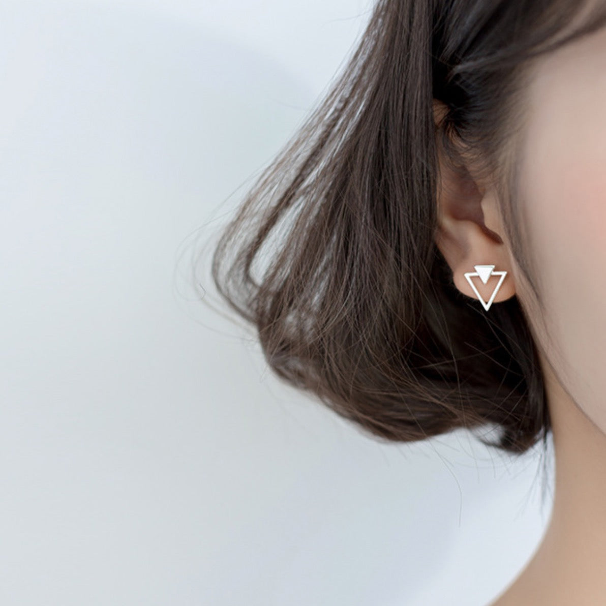 Silver Triangle Studs