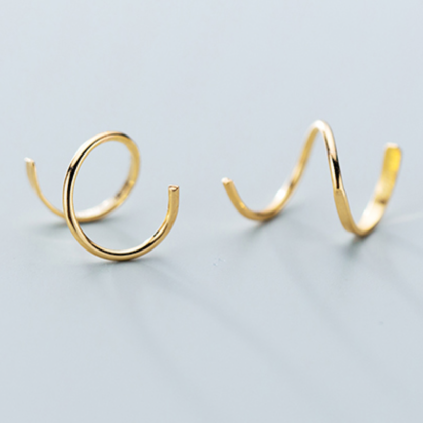 Minimalist Spiral Hoop Earrings