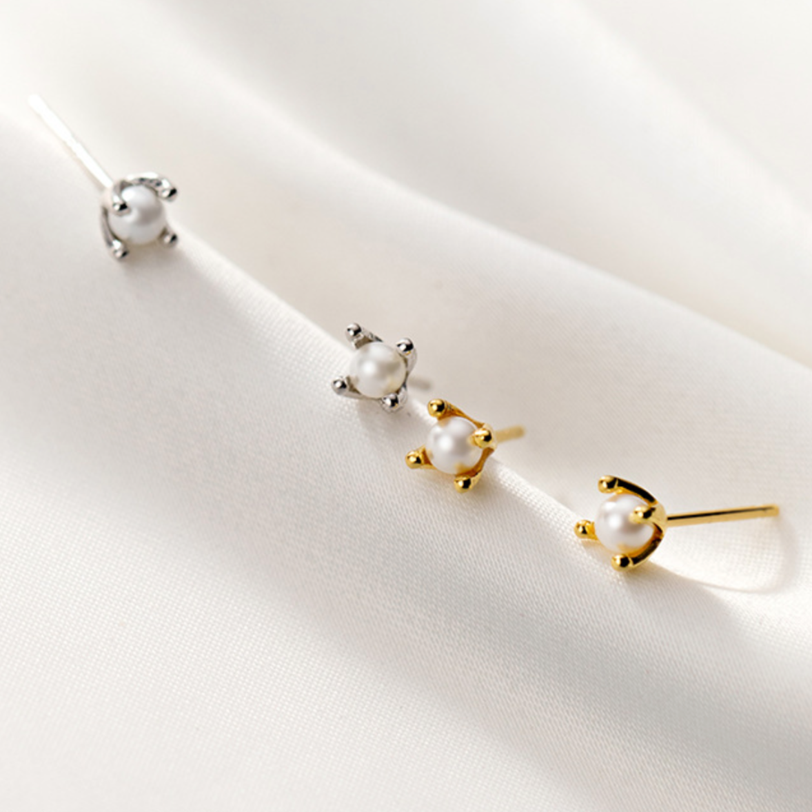 Tiny Pearl Stud Earrings