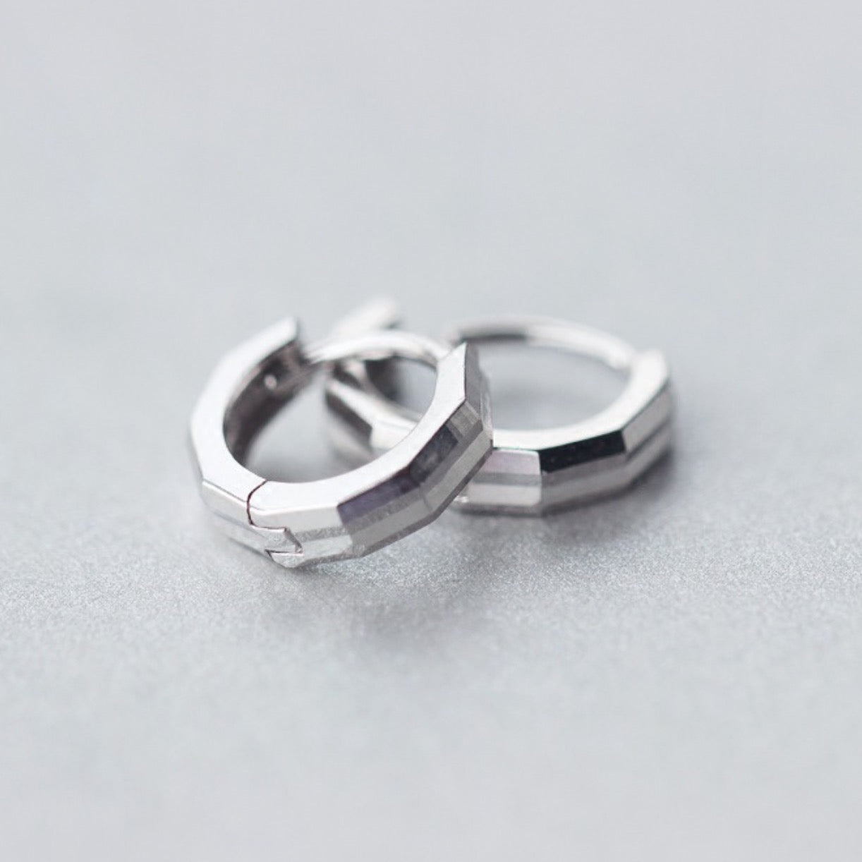 Geometric Huggie Hoop Earrings