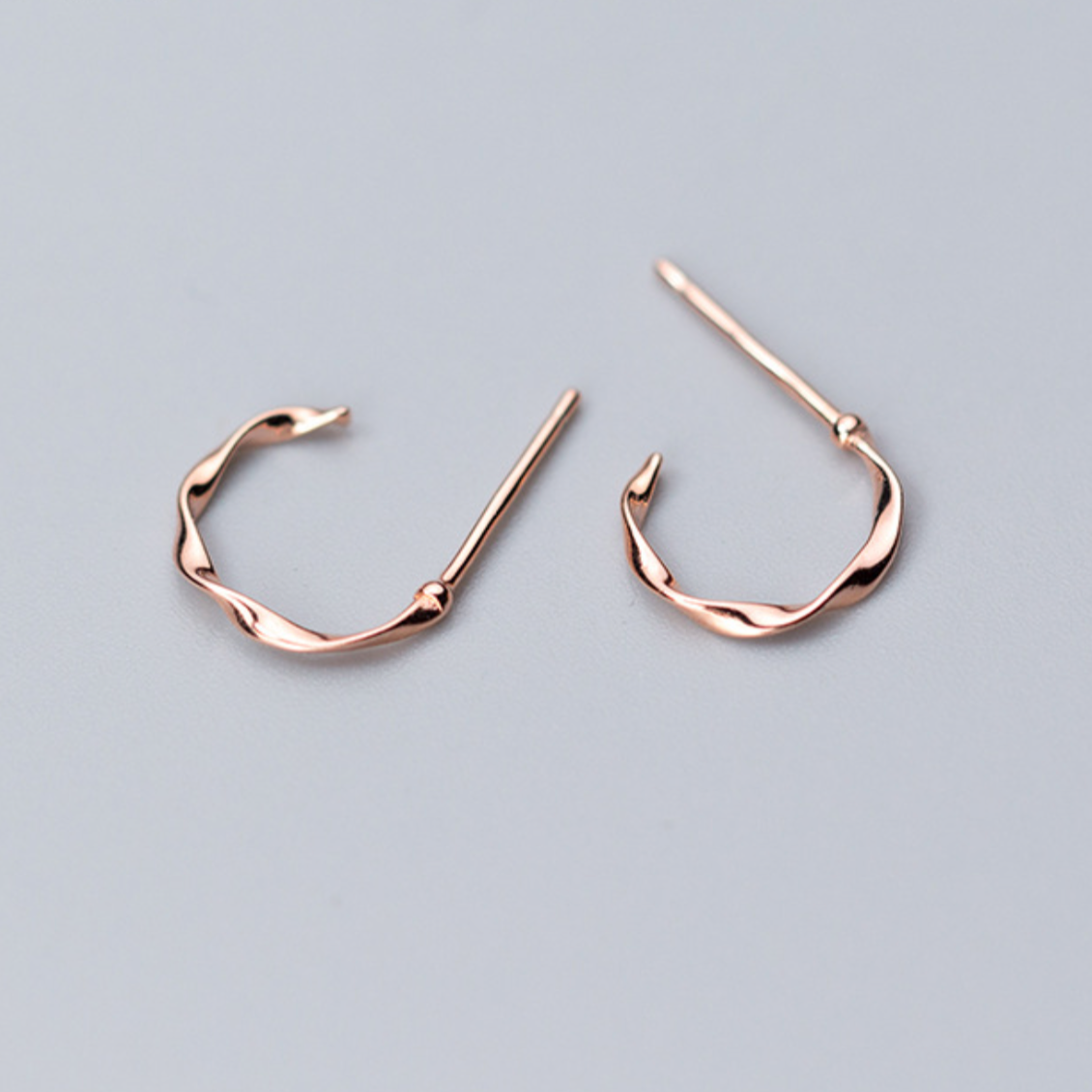 Twisted Open Hoop Stud Earrings