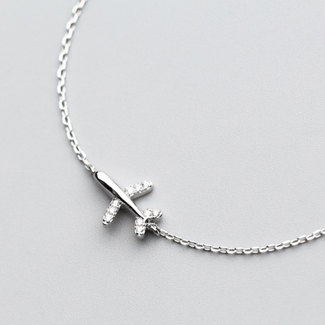 Sterling Silver Airplane Bracelet