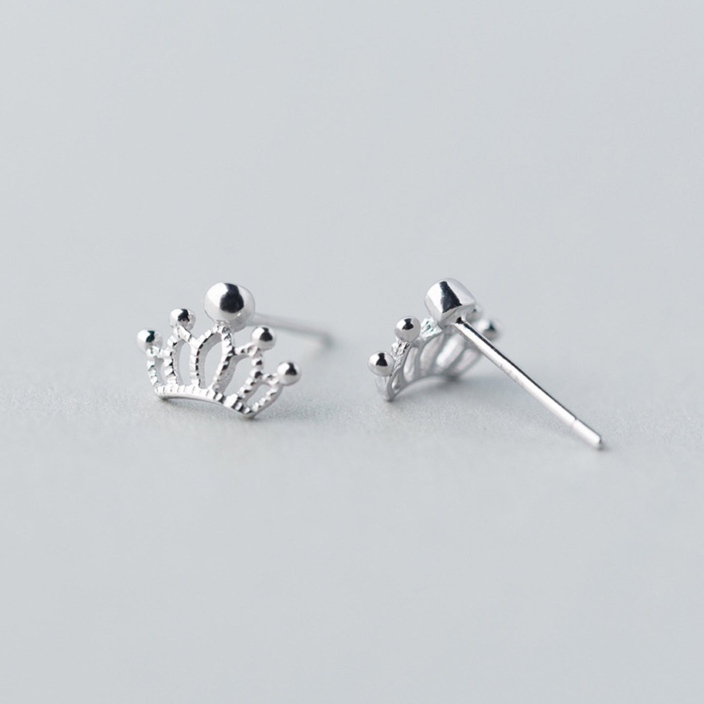 Tiny Crown Stud Earrings