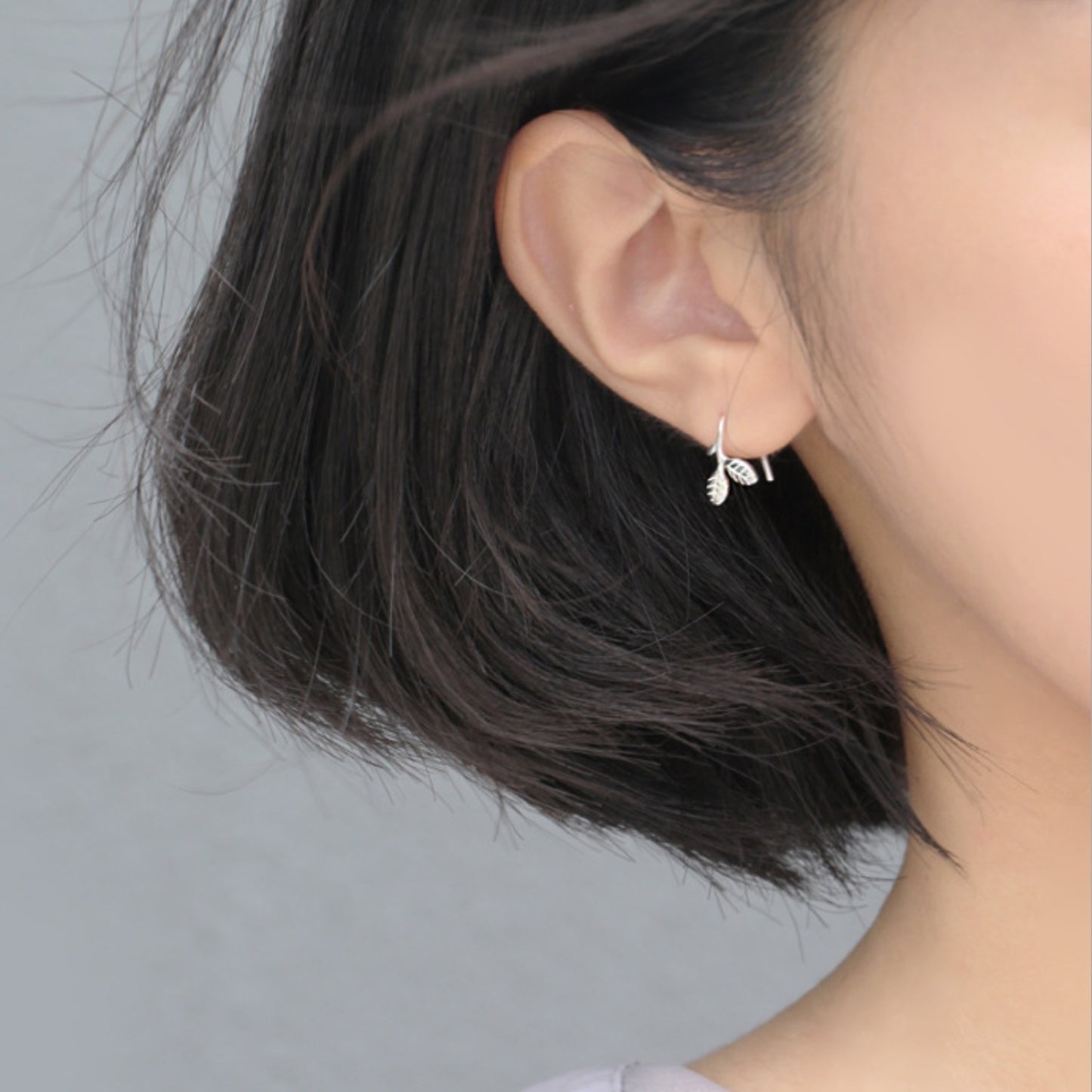 Tiny Leaf Drop Earrings