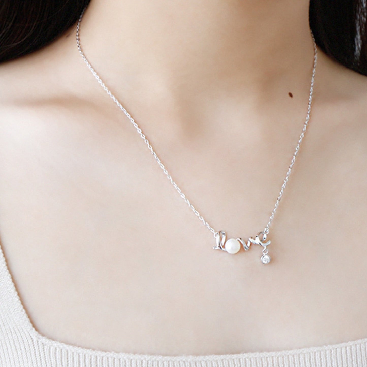 Pearl Love Pendant Necklace