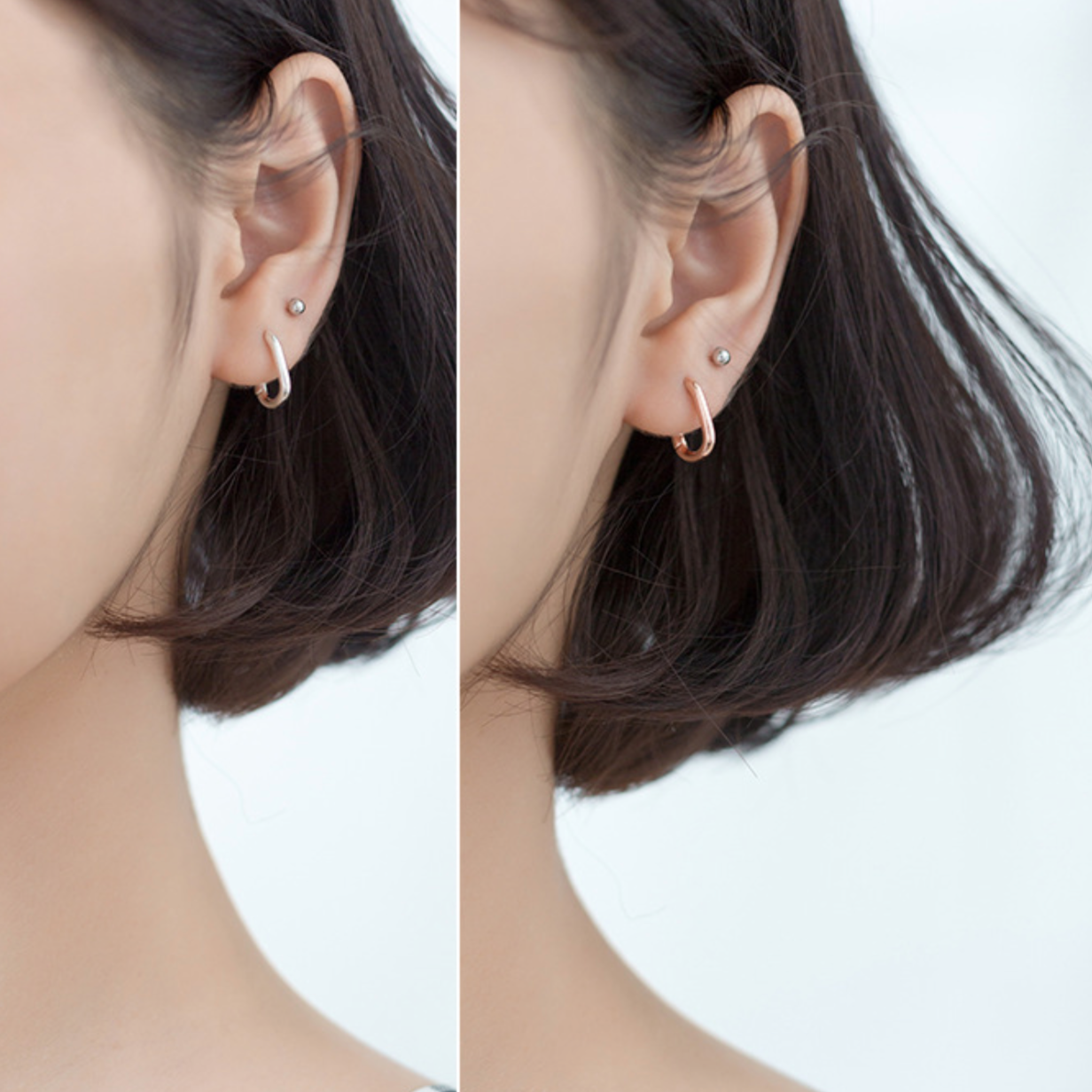 Squoval Shape Hoop Earrings