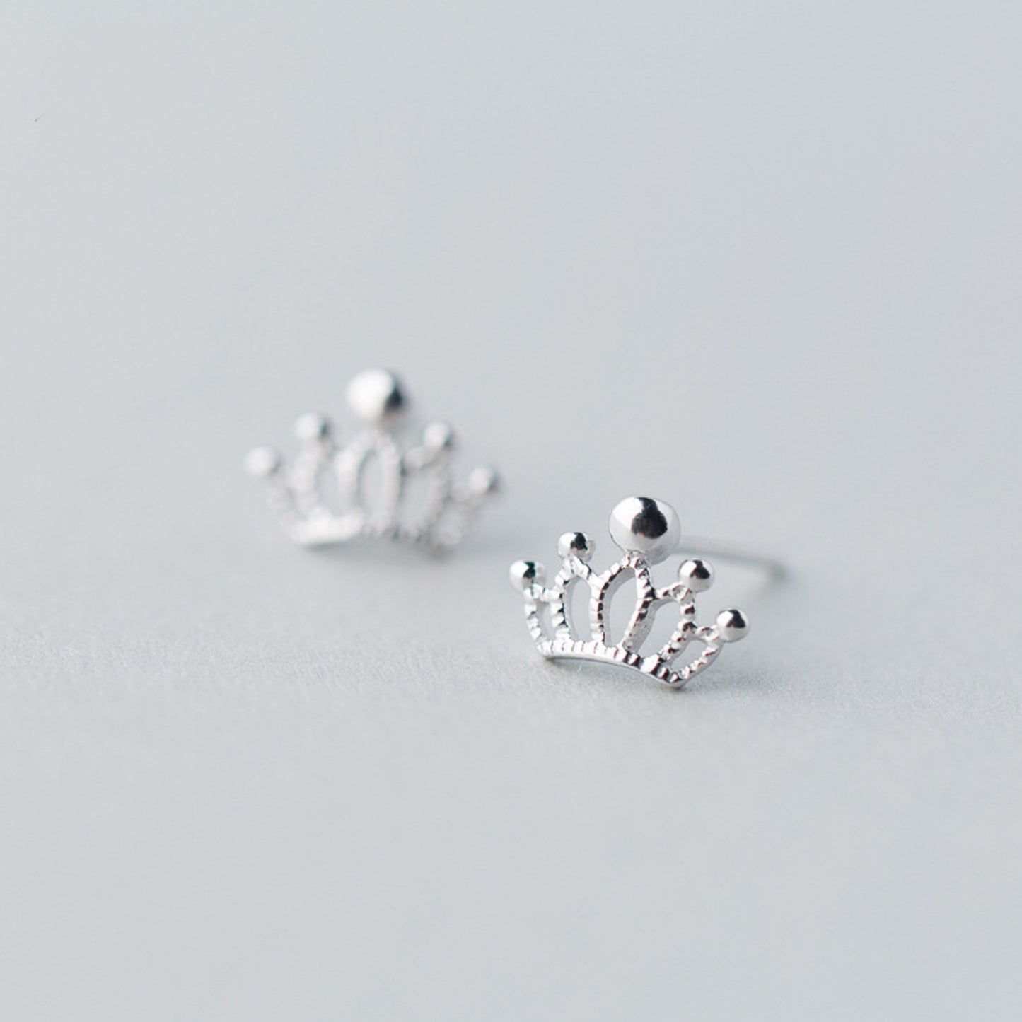 Tiny Crown Stud Earrings