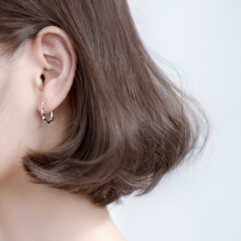 Bamboo Style Hoop Earrings