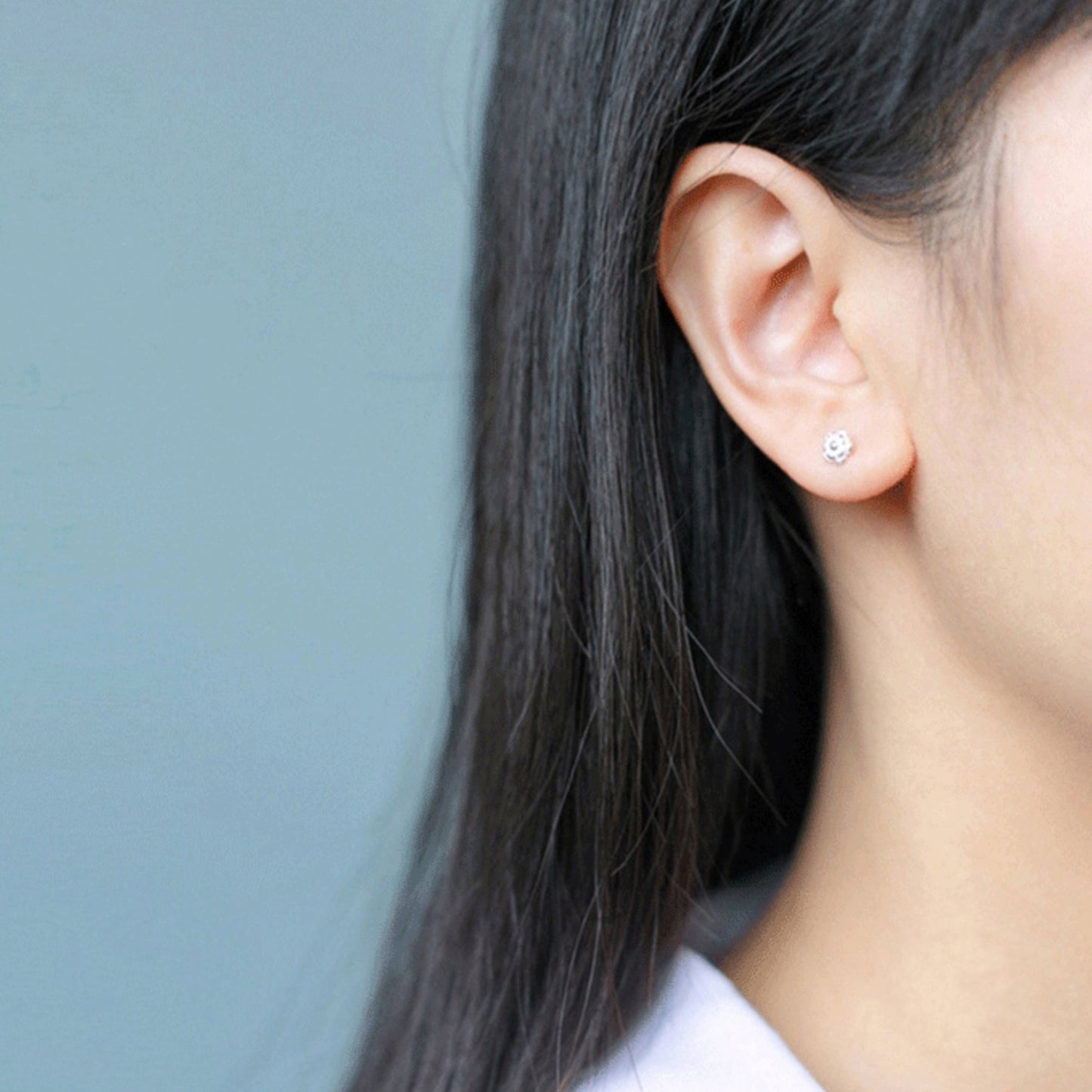 Flower Stud Earrings, Two Sizes
