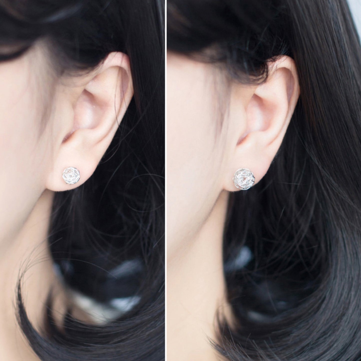 Wire Ball Stud Earrings