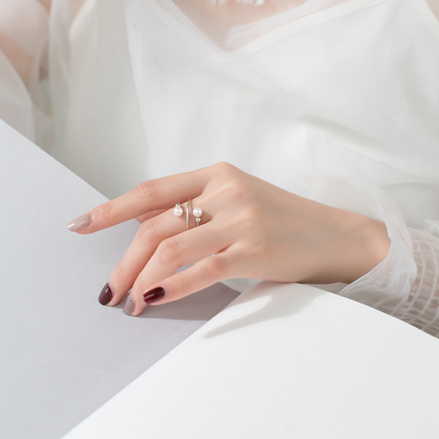 Wrap Pearl Adjustable Ring