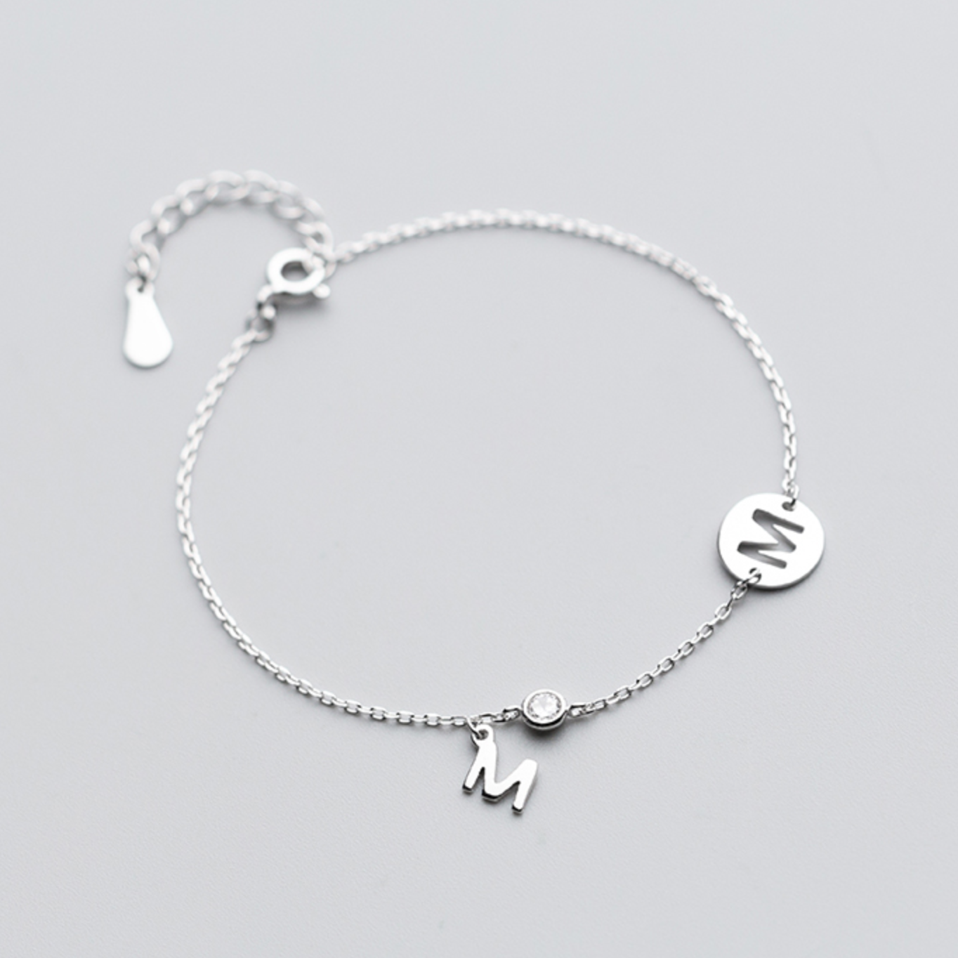 M Initial Charm Bracelet