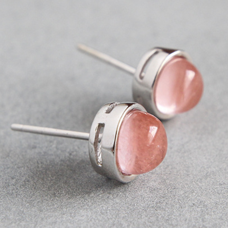 Circular Gemstone Stud Earrings