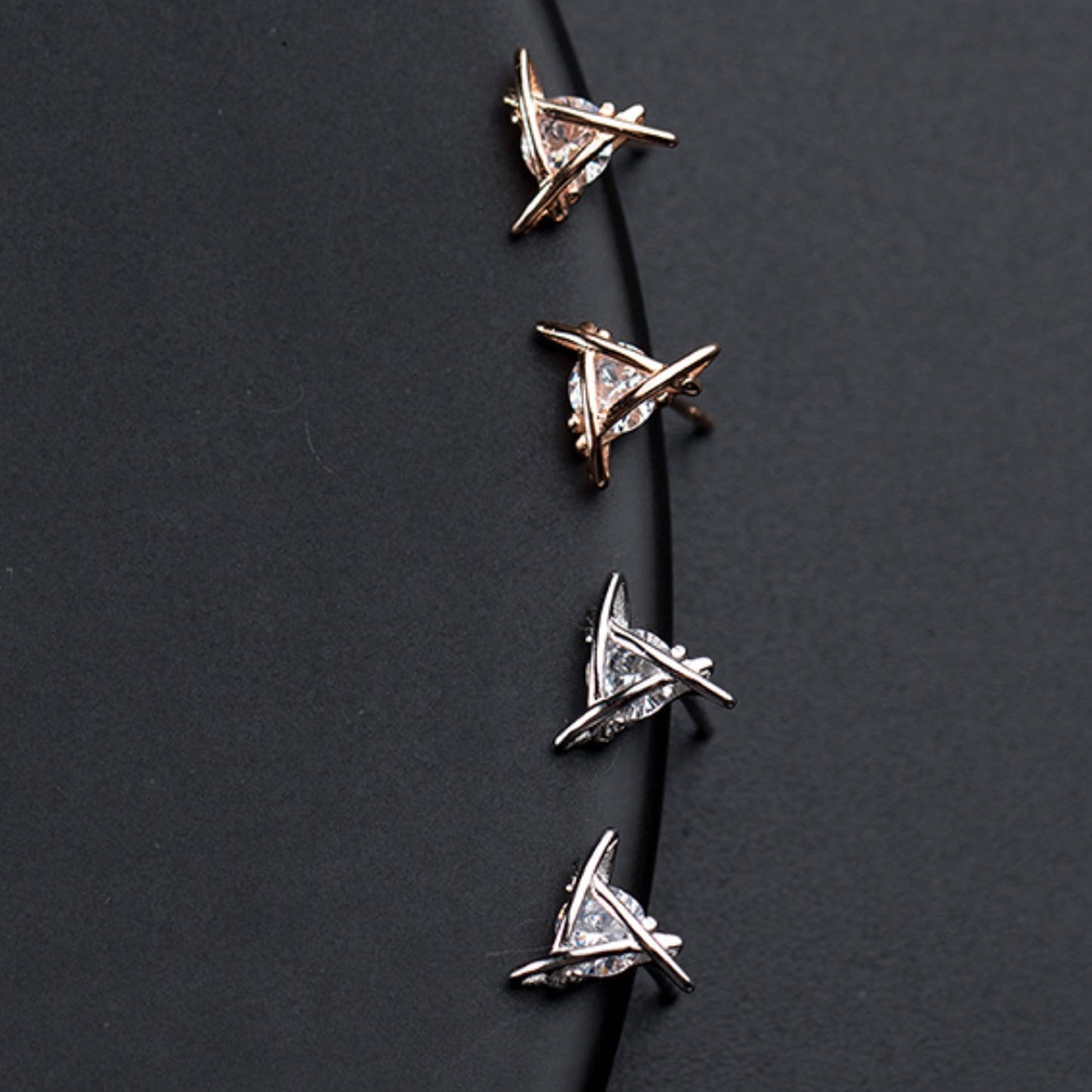 Triangle Crystal Stud Earrings