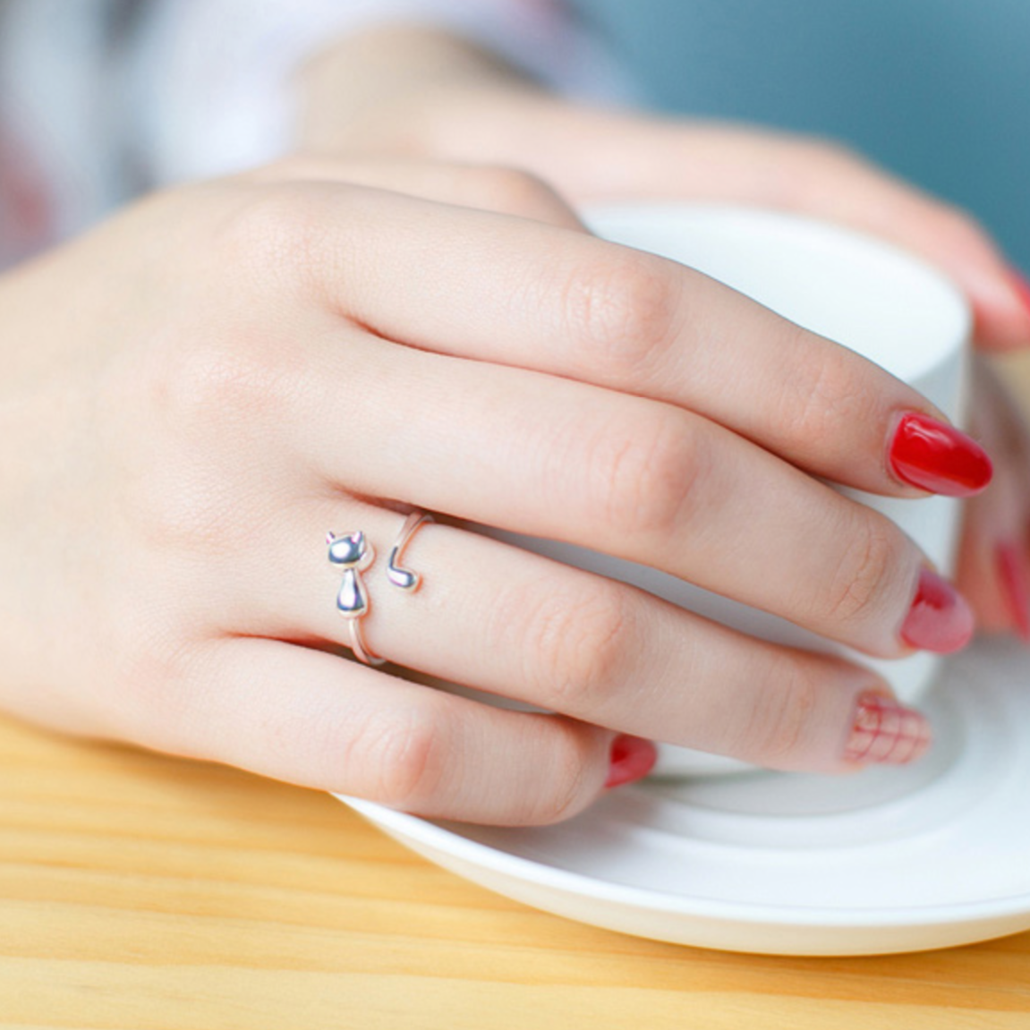 Silver Cat Tail Ring