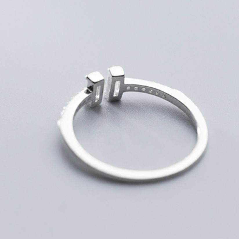 Silver Open T Ring