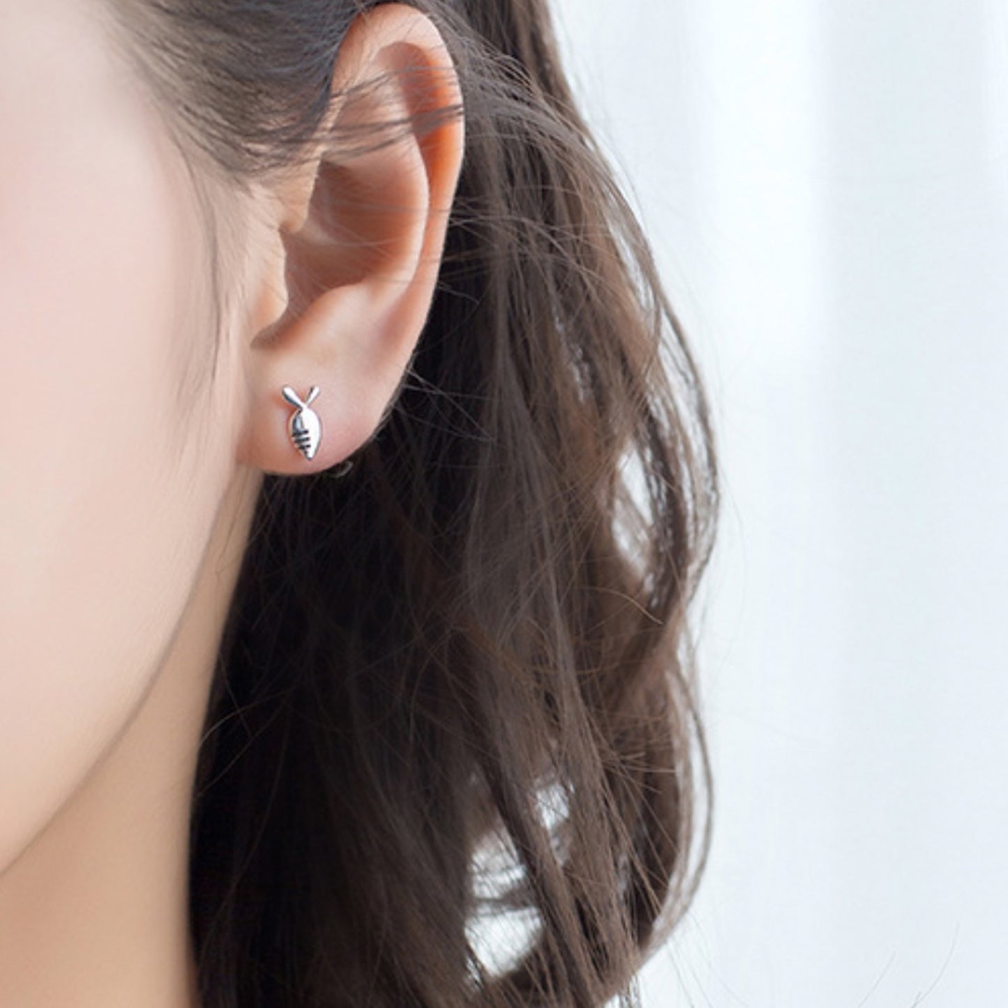 Asymmetrical Carrot and Bunny Stud Earrings