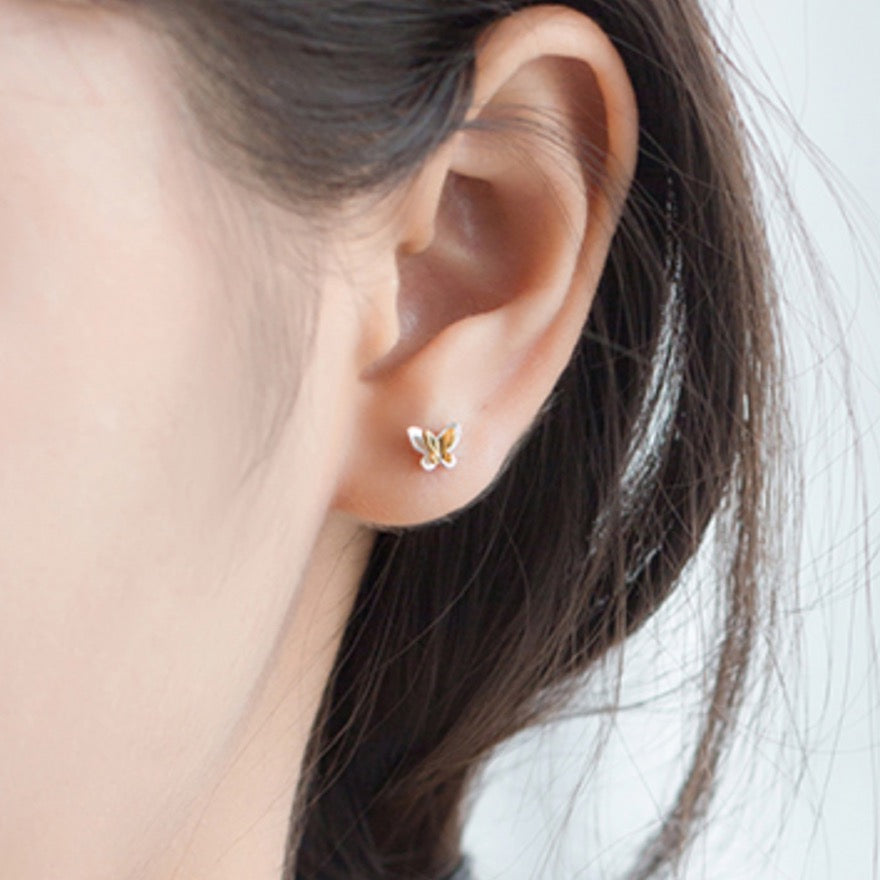 Butterfly Double Layer Stud Earrings