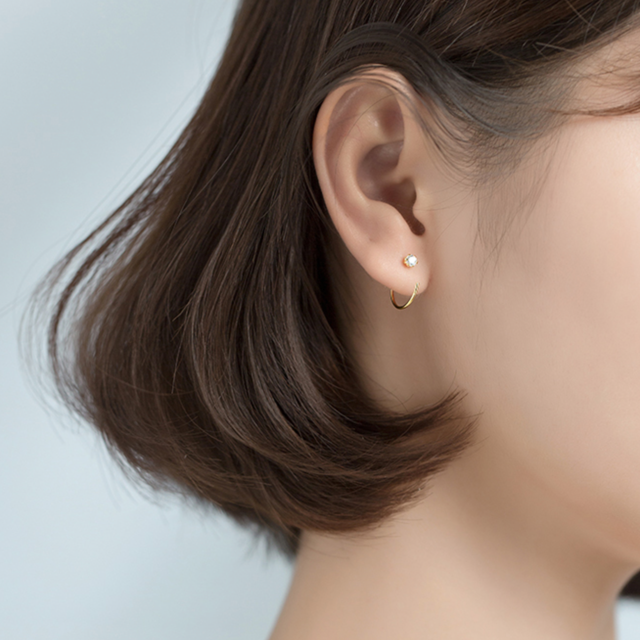White Crystal Ear Jacket Earrings