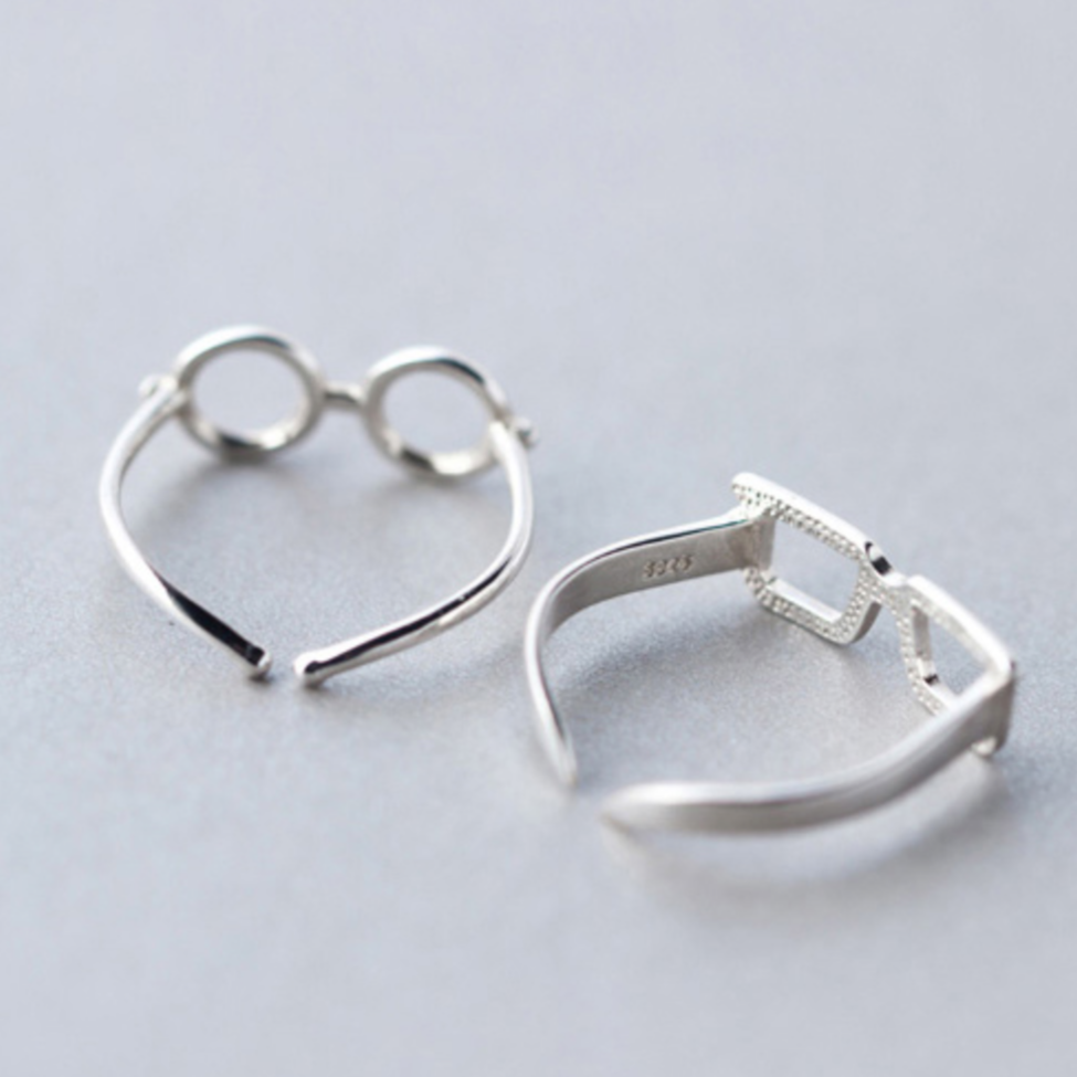 Silver Glasses Ring