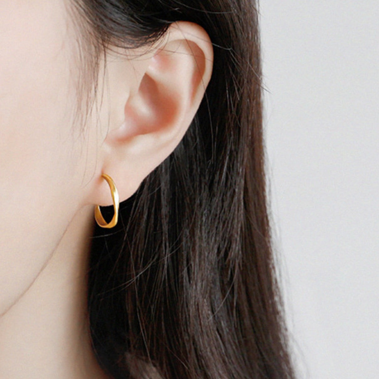 Small Gold Twisted Hoop Earrings
