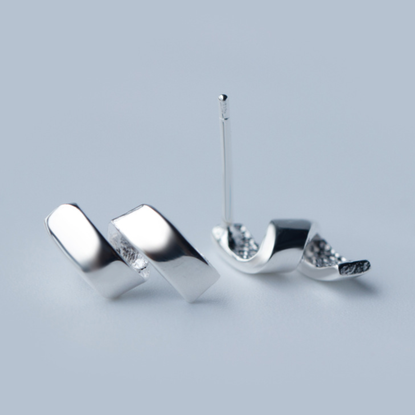 Rectangle Ribbon Stud Earrings