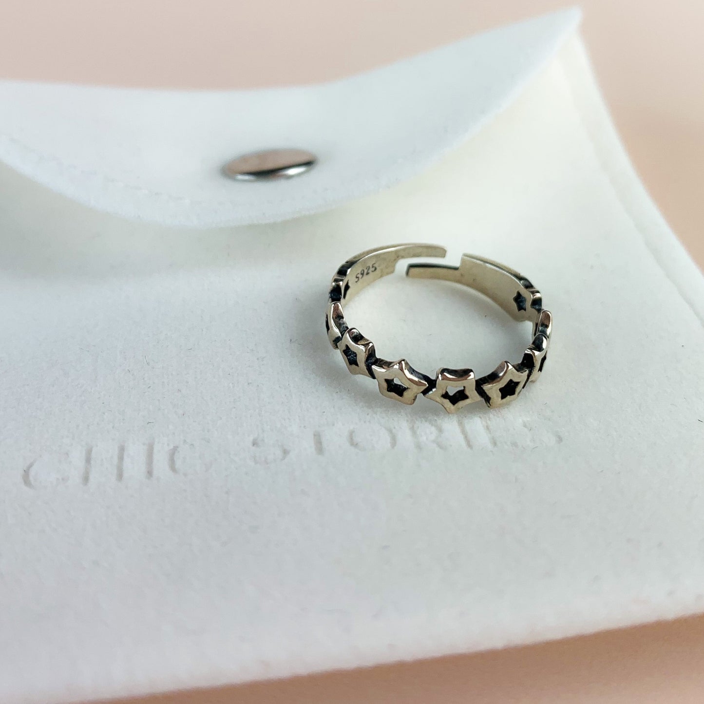 Star Linked Adjustable Ring