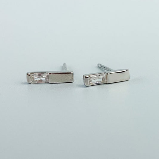 Crystal Bar Stud Earrings