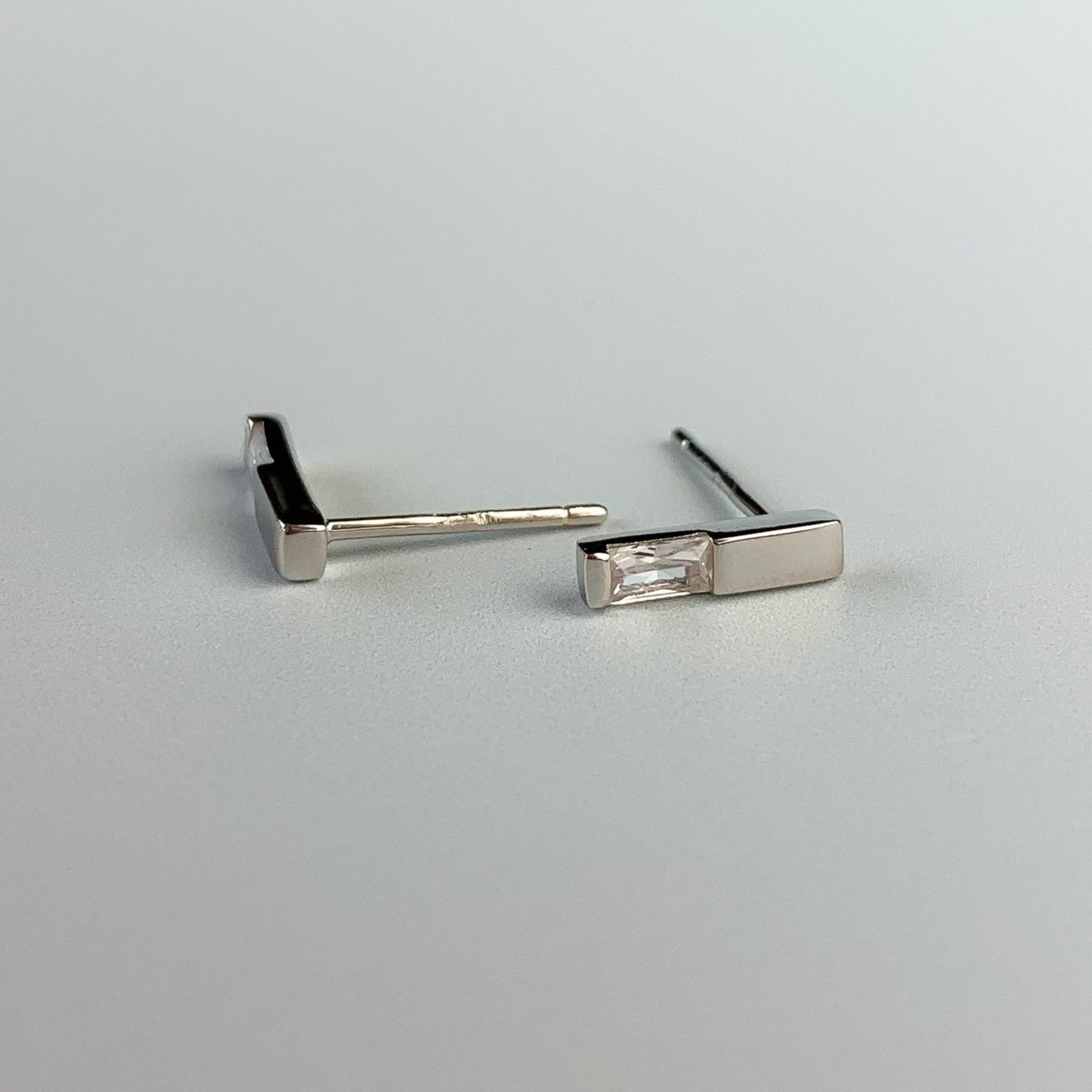 Zircon Bar Stud Earrings