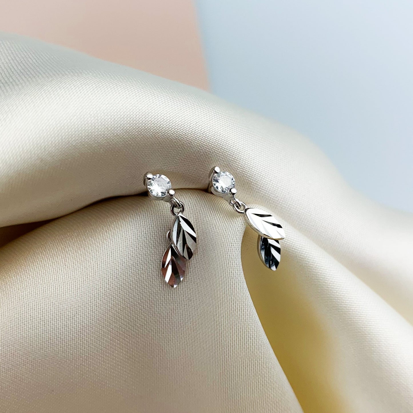 Leaf Dangle Stud Earrings