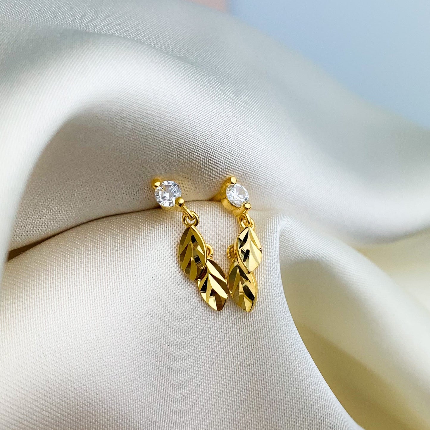Leaf Dangle Stud Earrings