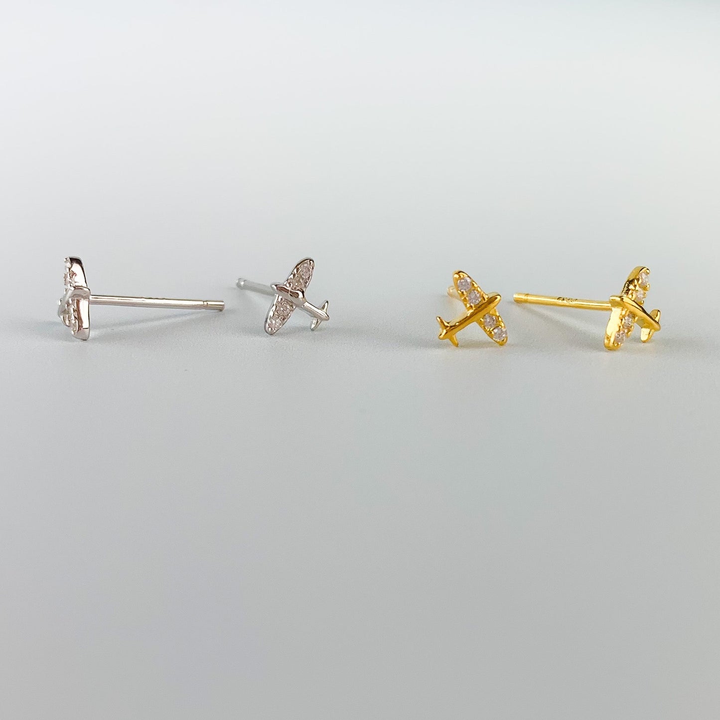 Tiny Plane Stud Earrings