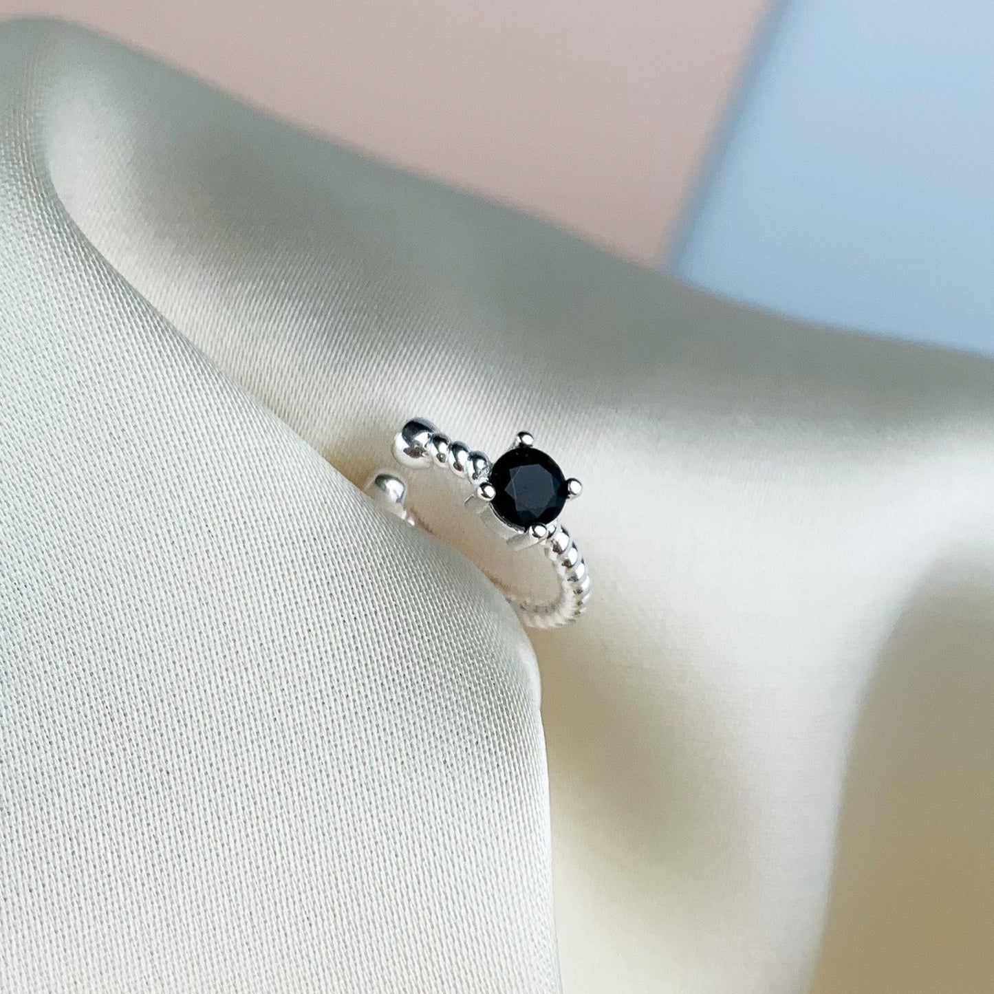 Black or White Crystal Ear Cuff