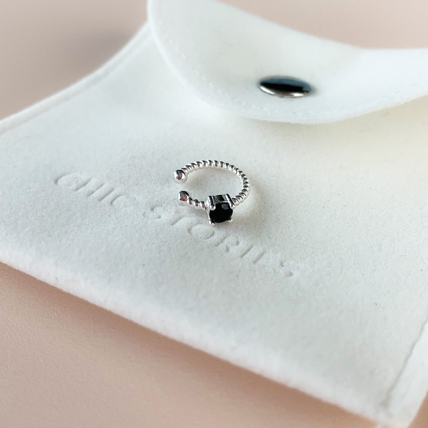Black or White Crystal Ear Cuff