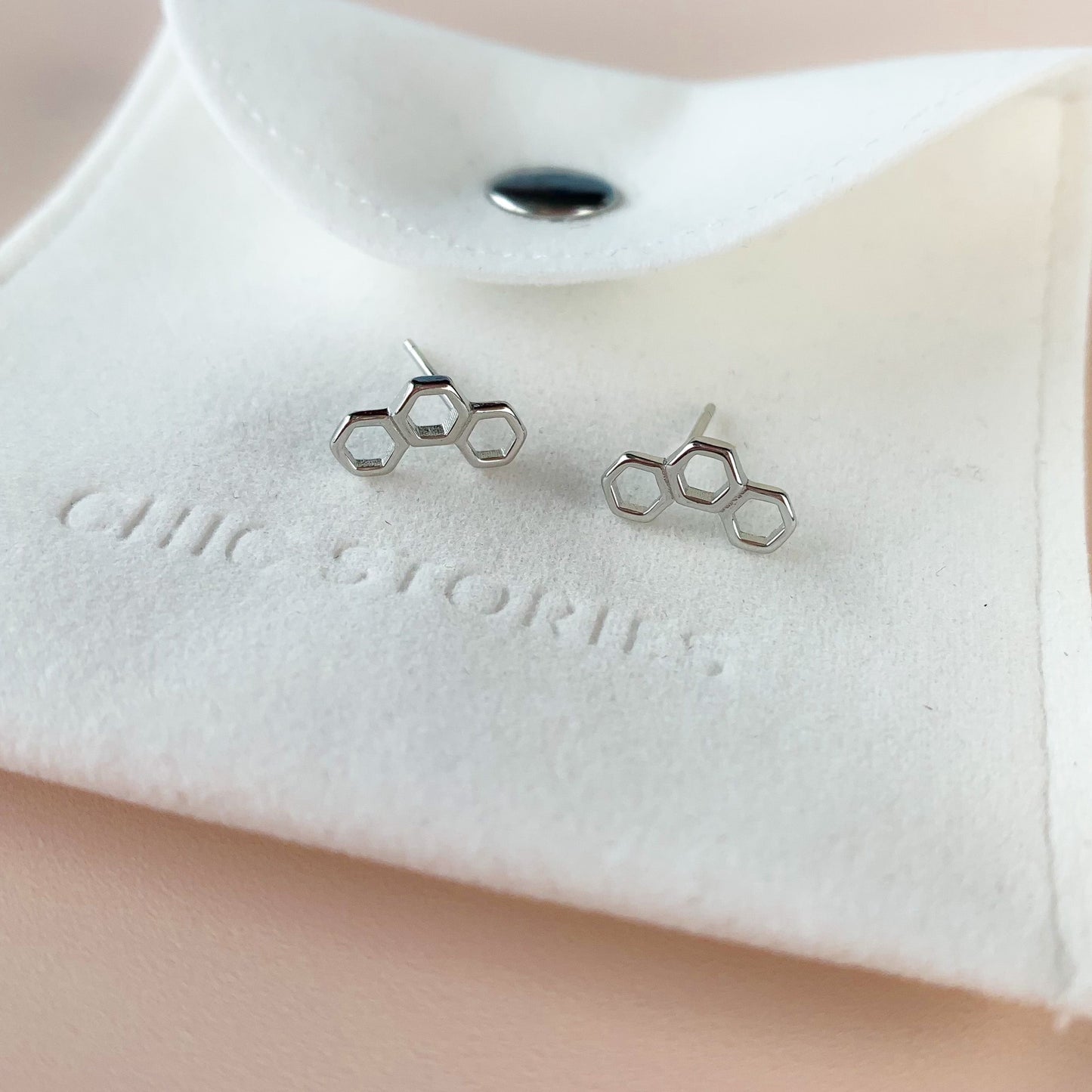 Geometric Hexagonal Stud Earrings