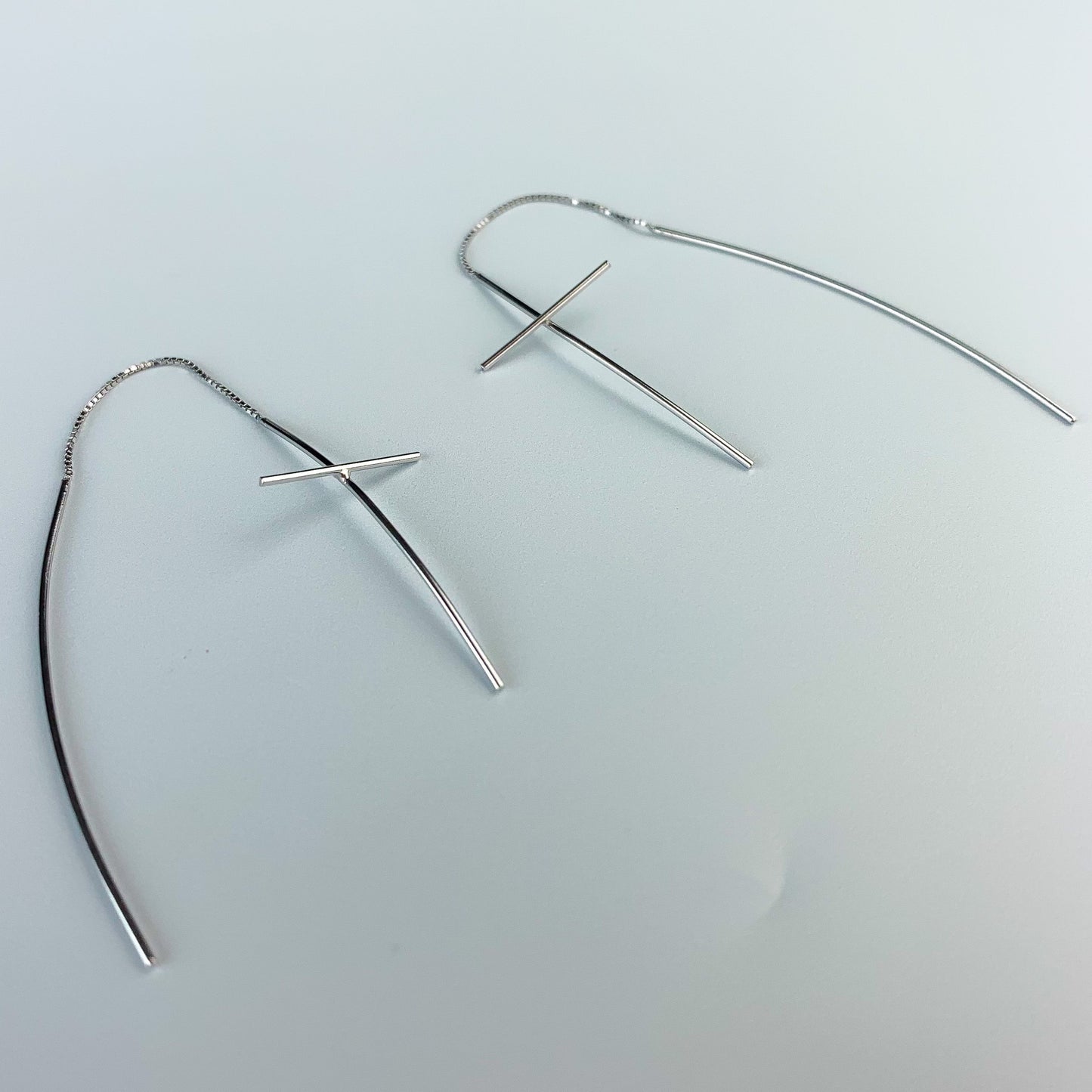 Long Cross Threader Earrings