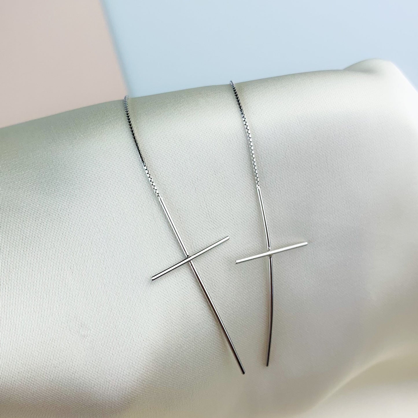 Long Cross Threader Earrings