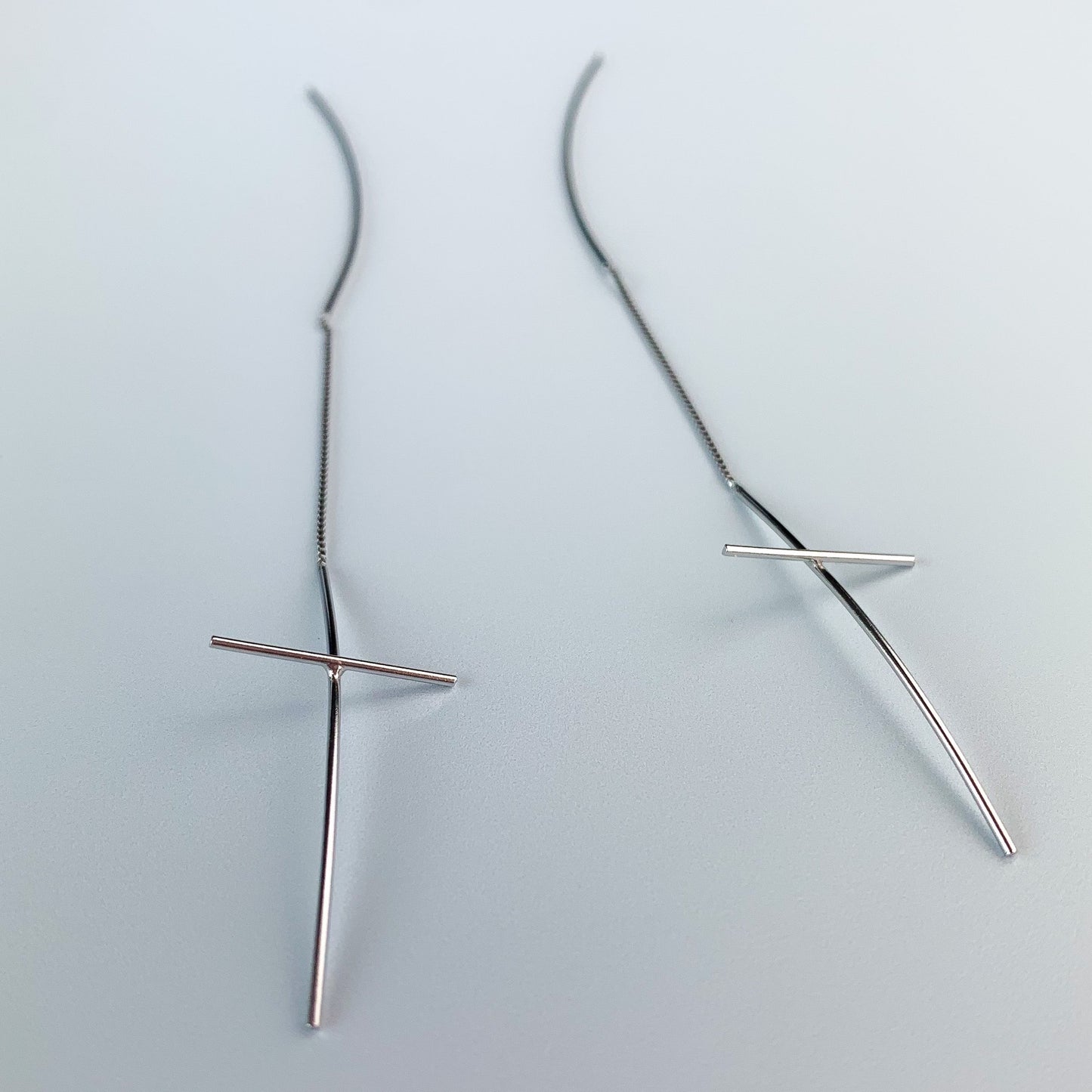 Long Cross Threader Earrings