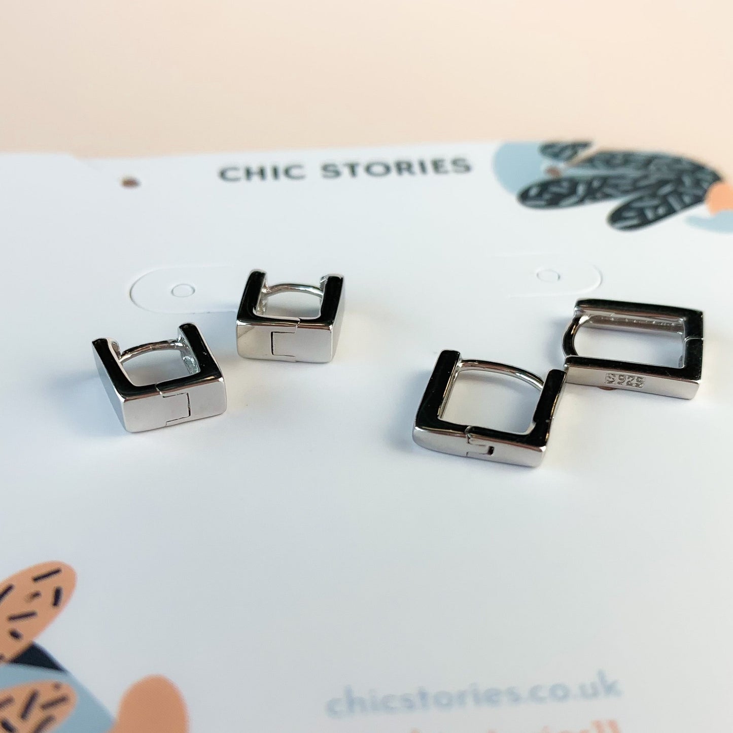 Square Huggie Hoop Earrings