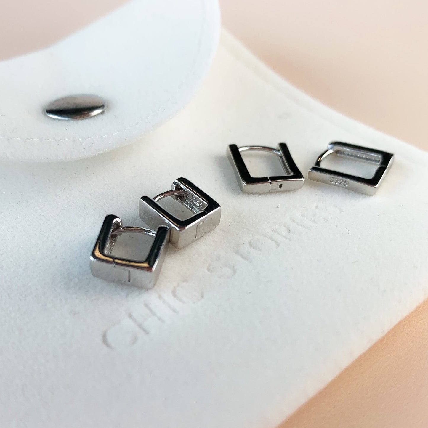 Square Huggie Hoop Earrings