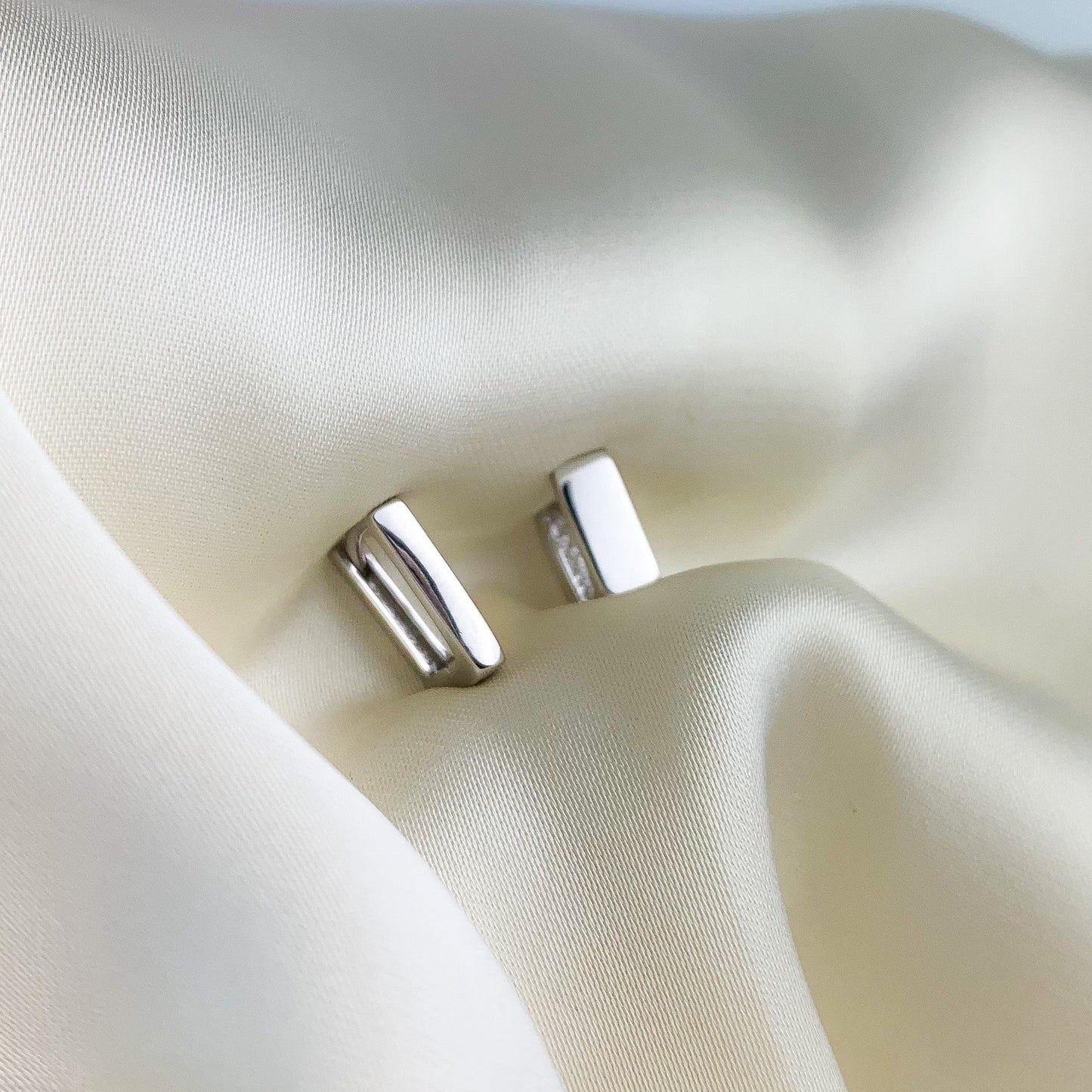 Square Huggie Hoop Earrings