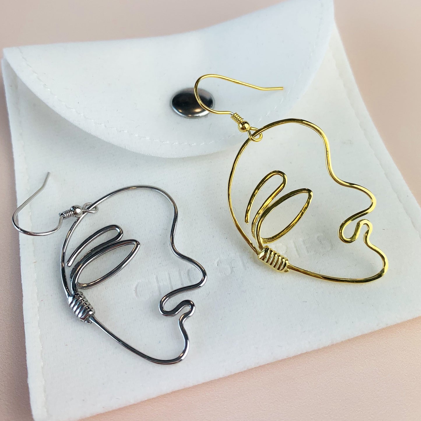 Abstract Face Dangle Earrings