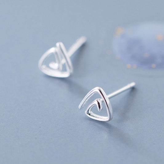 Triangle Spiral Stud Earrings