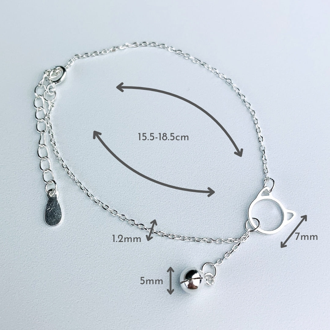 Cat Bracelet with Hanging Bell Charm