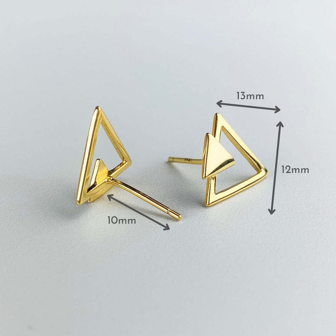 Double Triangle Stud Earrings