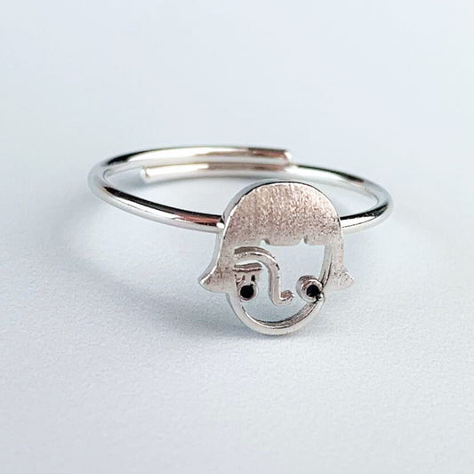 Abstract Face Adjustable Ring